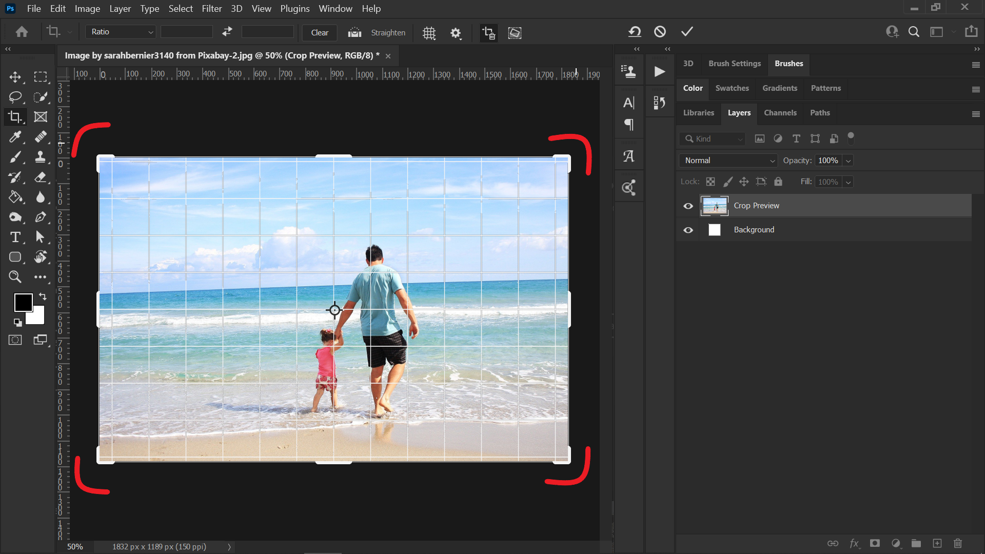 how to straighten an image in photoshop cc